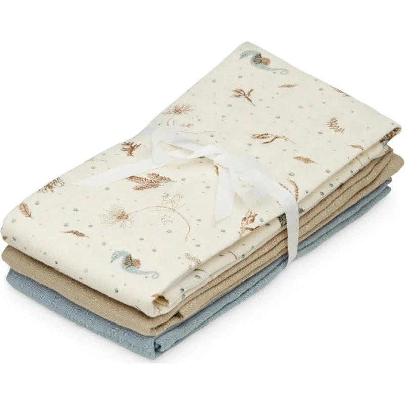 Cam Cam Copenhagen Hydrofiele Doek 3-pack Sea Garden 70x70 cm