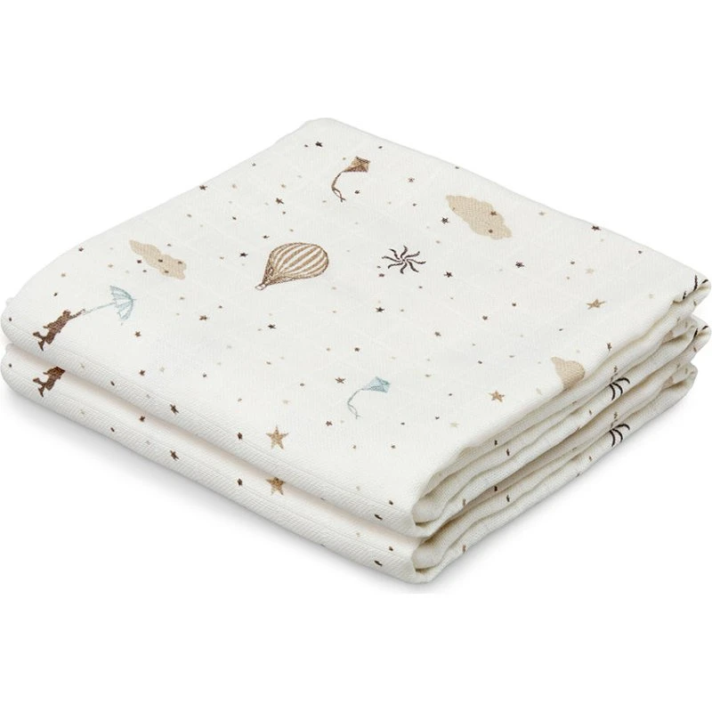 Cam Cam Copenhagen GOTS Dreamland 2-pack neteldoekjes 72x72 cm