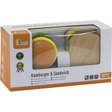 Viga Toys Hamburger en Sandwich Set (11 delen)