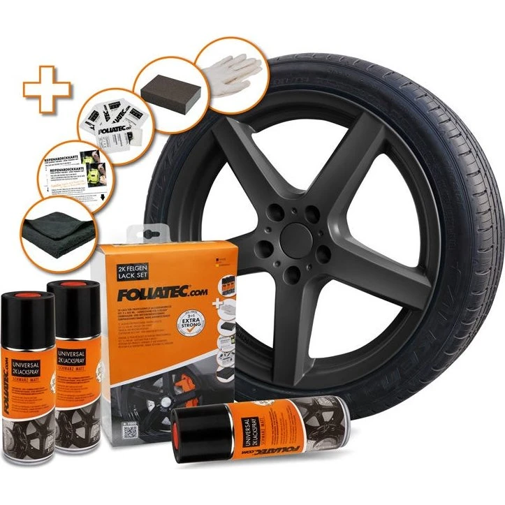 Foliatec Universal 2C Matzwart 3x400ml Spraypaint Set