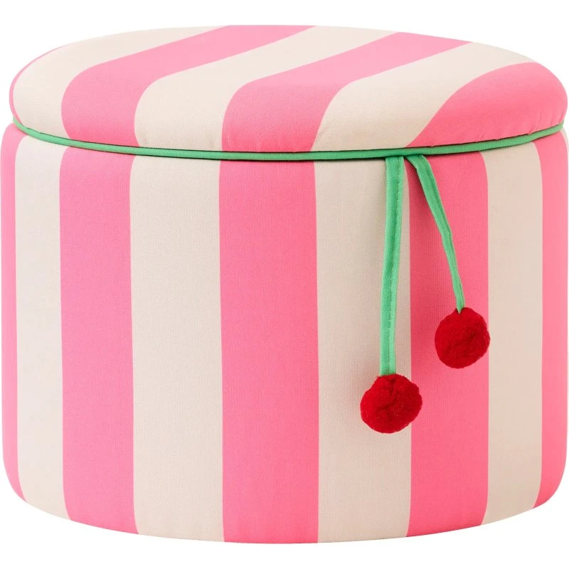 Kid's Concept Cilinder Zitpoef met Opbergruimte - Roze