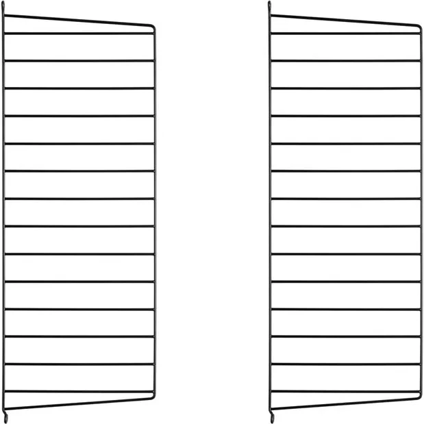 String Wandpaneel, Zwart, 30 x 75 cm, 2-pack