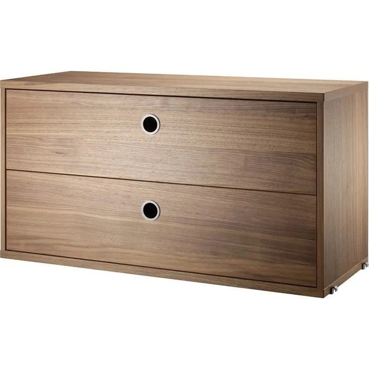String System ladekast met lades, Walnoot, 78x30 cm