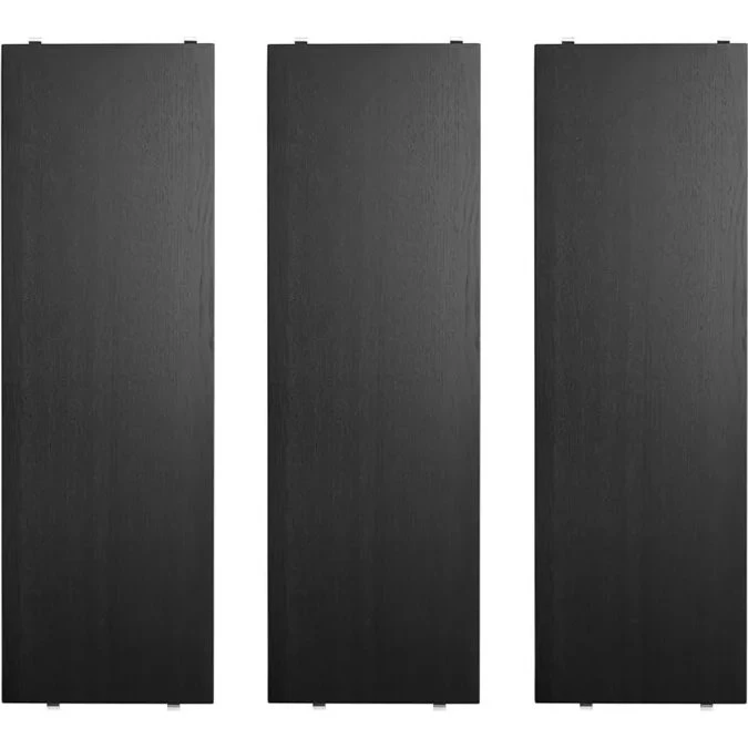 String System Planken, Essenhout Zwart, 3-stuks, 58x20 cm