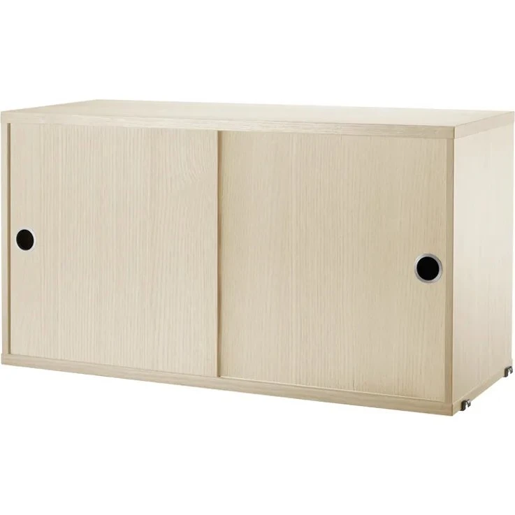 String System kast met schuifdeuren, essenfineer, 78x30 cm