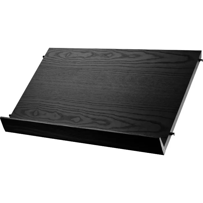 String Tijdschriftenplank Essenhout Zwart, 58x30 cm