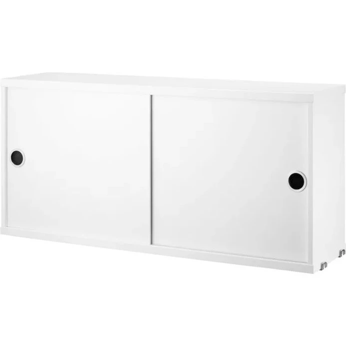 String System kast met schuifdeuren, wit, 78 x 20 cm