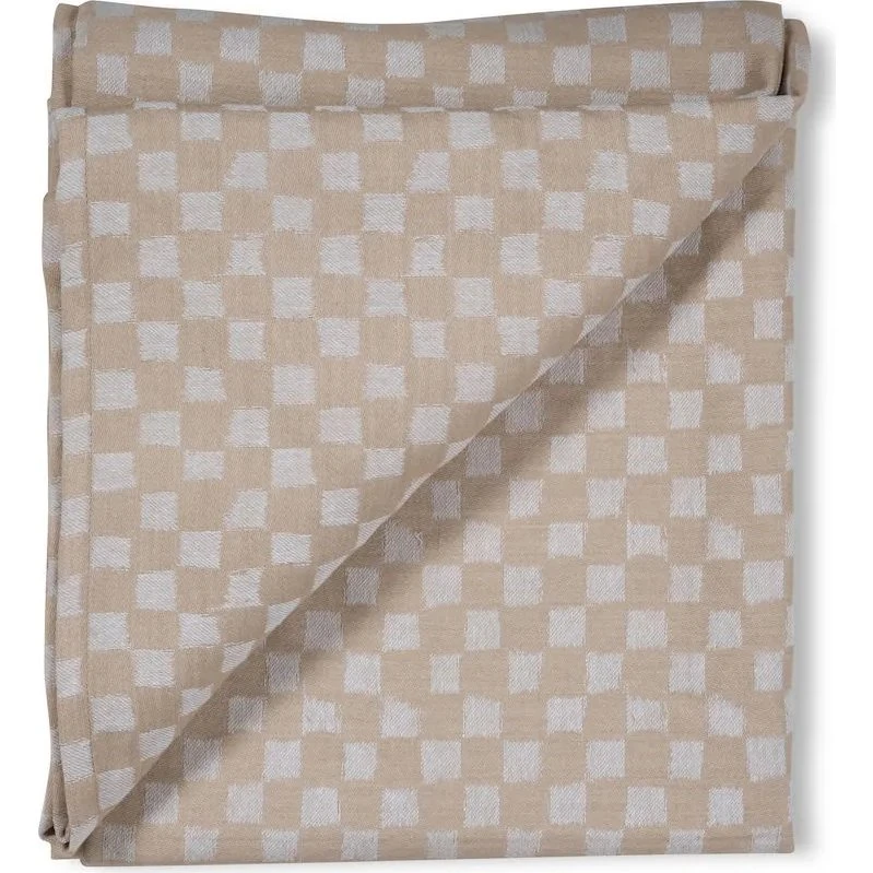 Byon Checki tafelkleed van biokatoen - Beige - 150x250 cm