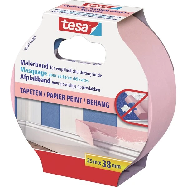 tesa® Afplaktape Professional Sensitive 38mm x 25m roze