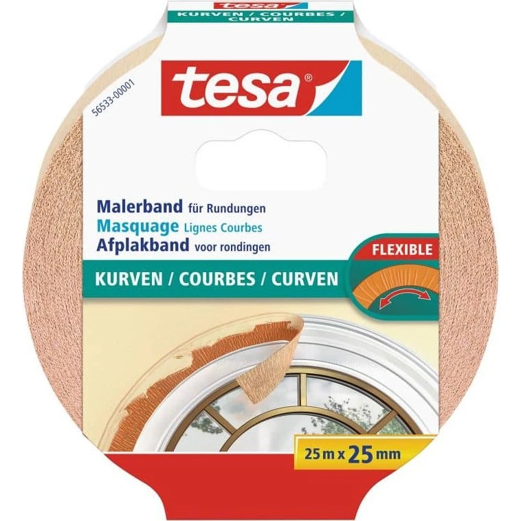 tesa Curves afdekplakband 25 mm x 25 m