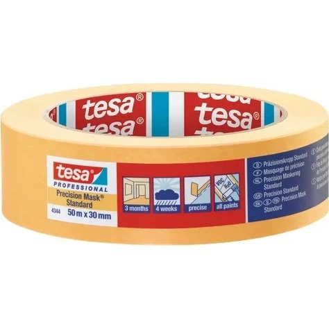 tesa 4344 Afplaktape papier 30mm x 50m Oranje