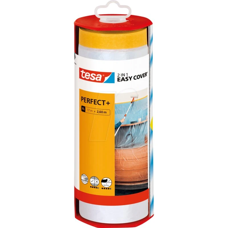 Tesa Easy Cover Perfect+ Afdekfolie met Dispenser 2,6x17m