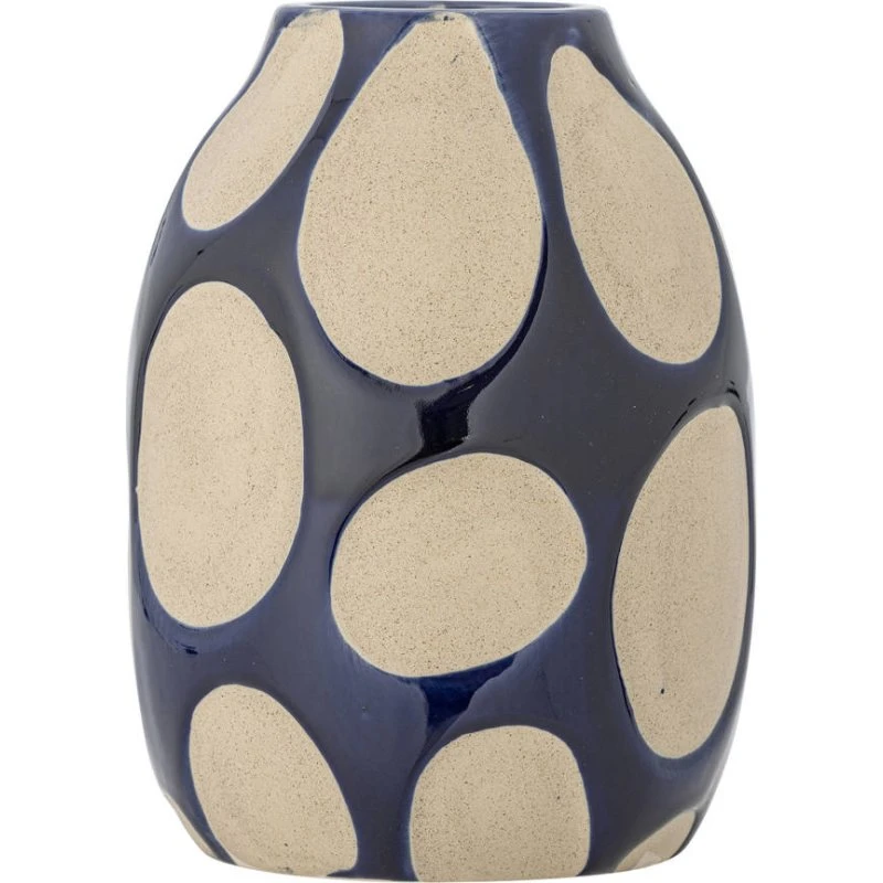 Bloomingville Bashir Vase Blauw Steengoed