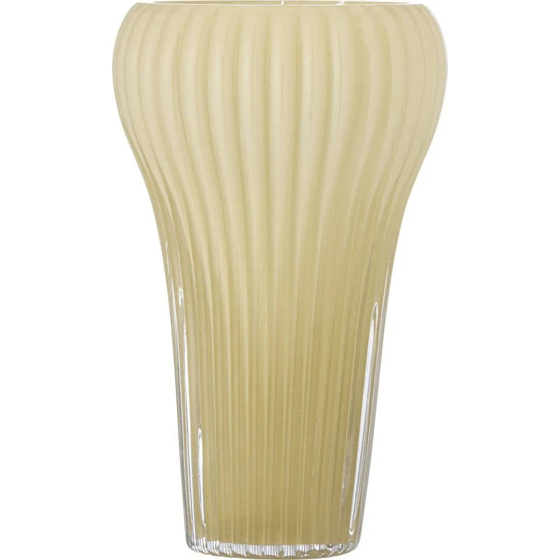 Bloomingville Averie Vaas, zachtgeel, mondgeblazen glas