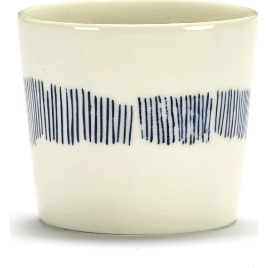 Serax Feast Espressokop 15cl Wit met Blauwe Strepen