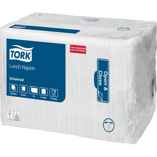 Tork Universal Lunchservet 33x33cm 1-laags wit (509300)