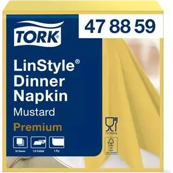Tork LinStyle Premium Dinerservet 1/4 Vouw 390x390mm 50 Vel Aquablauw