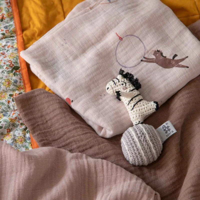 Sebra Gehaakte Rammelaar Biologisch Katoen