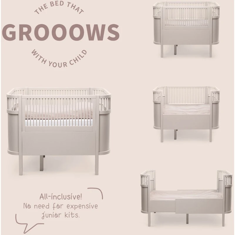 Sebra Meegroeibed Baby & Junior Birchbark Rose