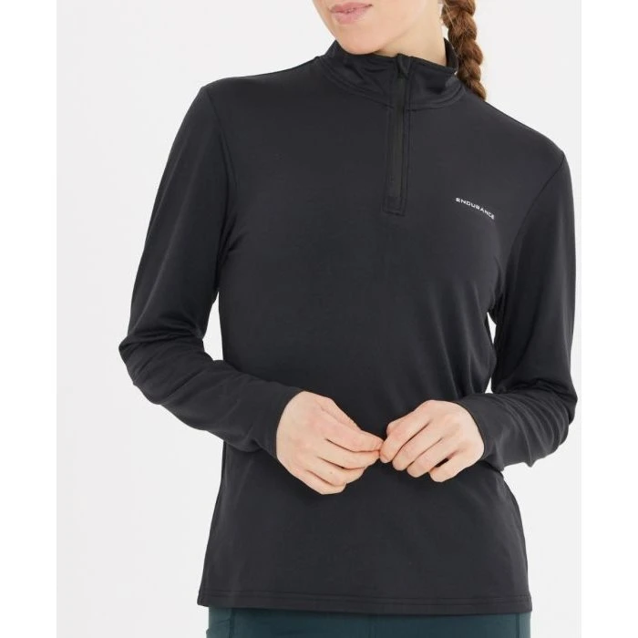 Endurance Aileen Midlayer Dames - Zwart - 1/2 Rits