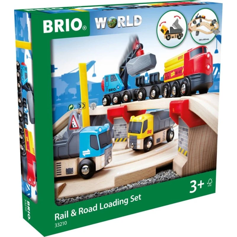 BRIO 33210 Trein spoor en weg transportset