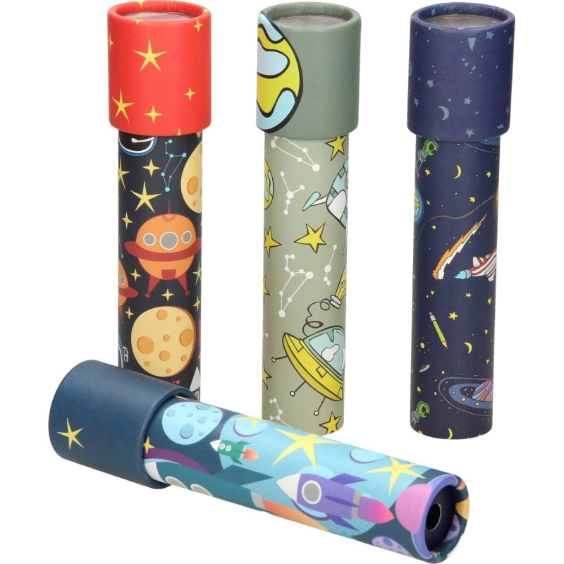 Caleidoscoop Ruimte – Kartonnen Caleidoscoop met Ruimtescène, Ø 4 x 19 cm