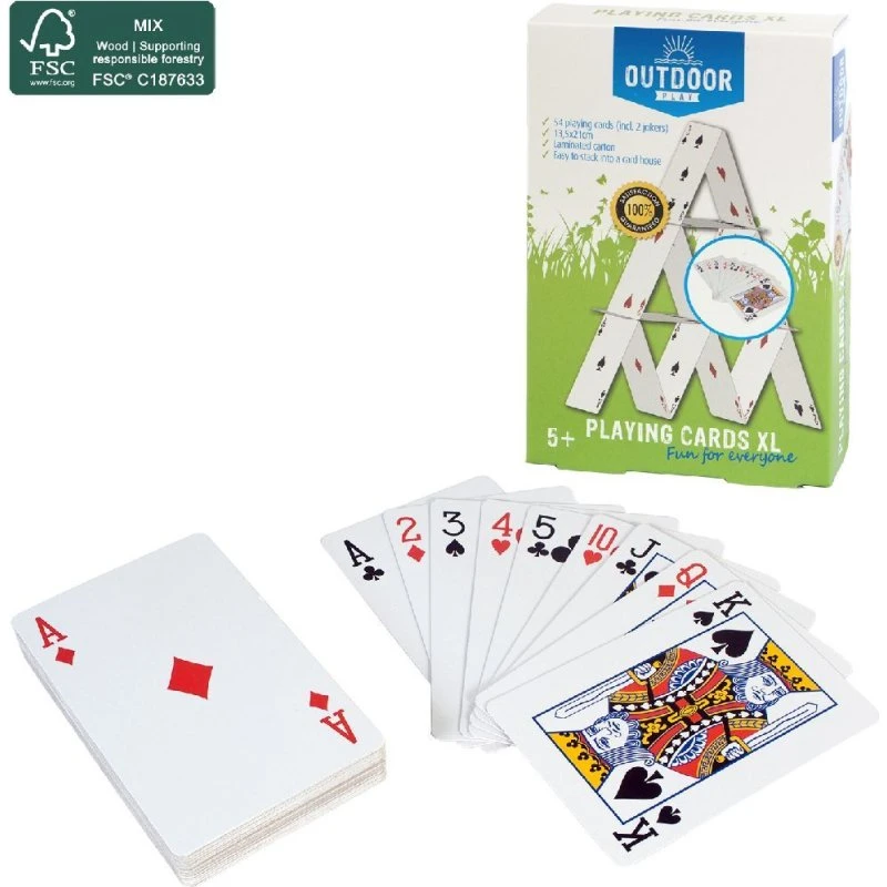 Outdoor Play Groot Kaartspel, 54 kaarten, gelamineerd karton, 13,5 x 21 cm
