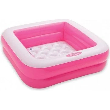 Intex Play Box Pool 85 x 85 cm - Klein Zwembadje voor Kinderen (Roze/Groen)