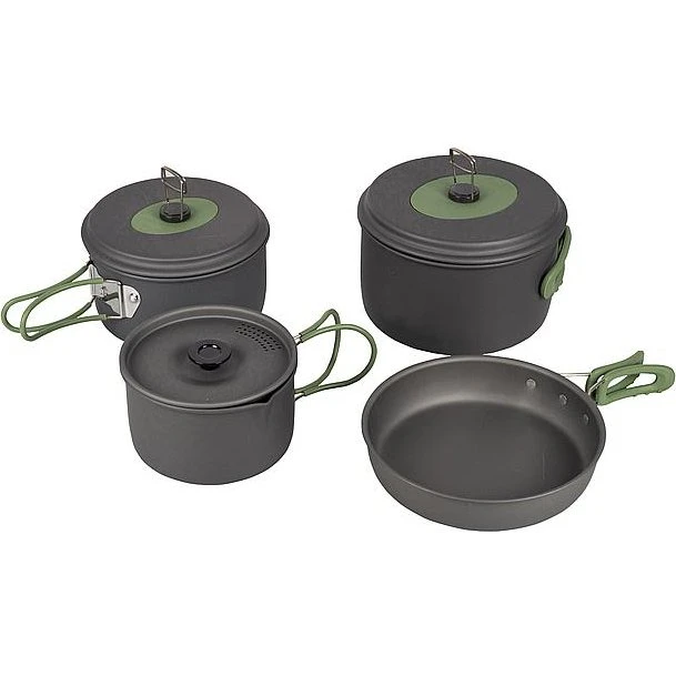 Bo-Camp Explorer 4-delige pannenset geanodiseerd aluminium