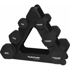Tunturi Neopreen Dumbellset 3 Prs 1-3 kg met Stand
