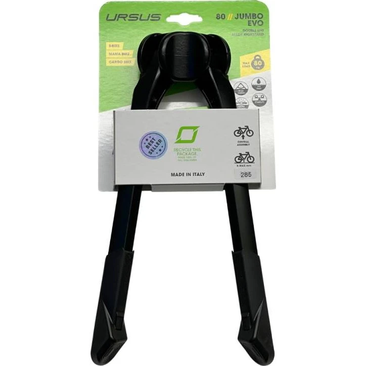 Ursus Jumbo Evo Middenstandaard 285mm zwart met crankbescherming