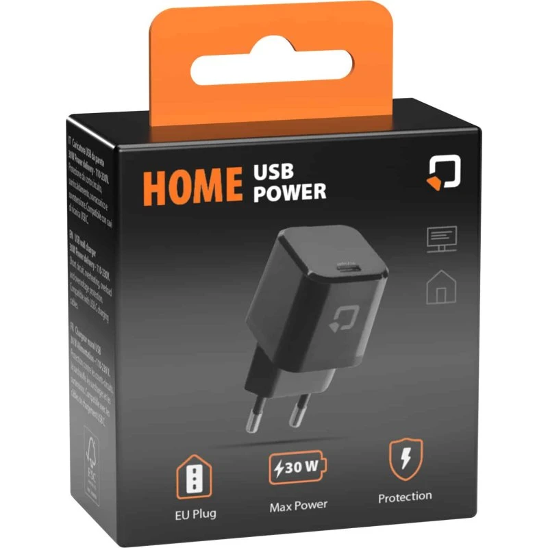 Optiline Home USB-C Charger 30W PD, zwart, 110/230V