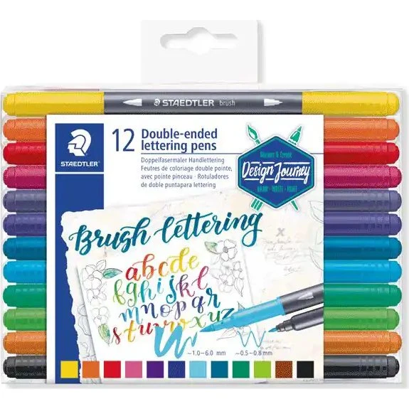 Staedtler Brush Letter Duo Brushpen Set - 12 Kleuren
