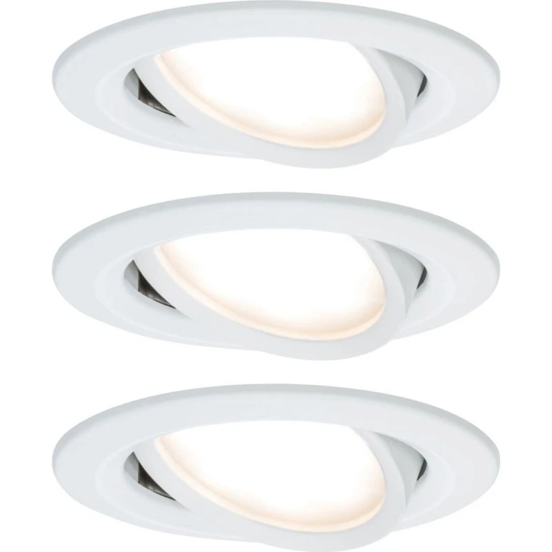 Paulmann Nova Coin 3-voudige spot, rond, draaibaar, mat wit