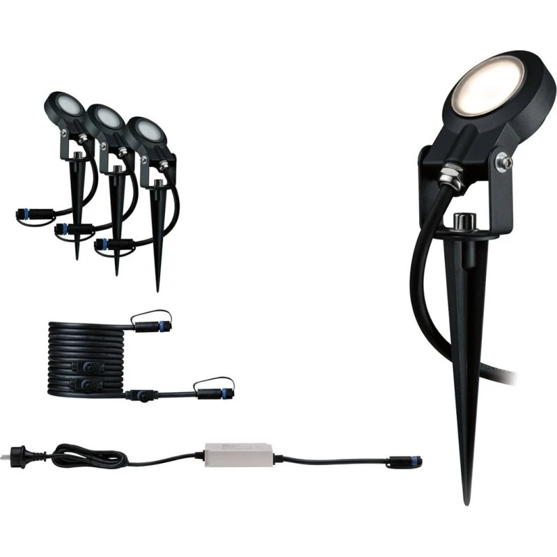 Paulmann Plug & Shine Sting 3.000K Basis, set van 3, Zwart