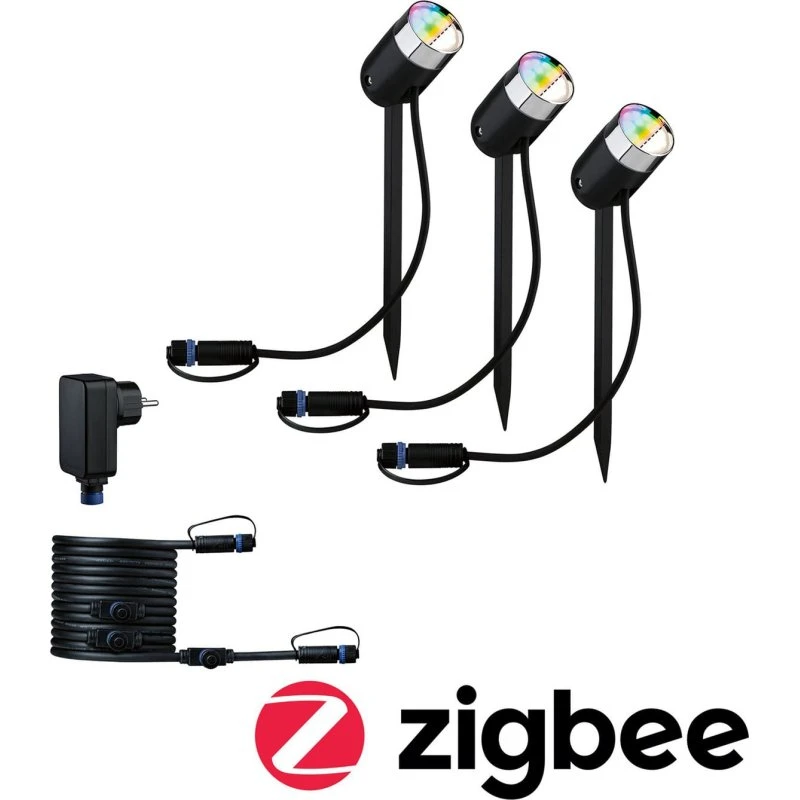 Paulmann Plug & Shine Pike ZigBee RGBW Basis 3 - Zwart