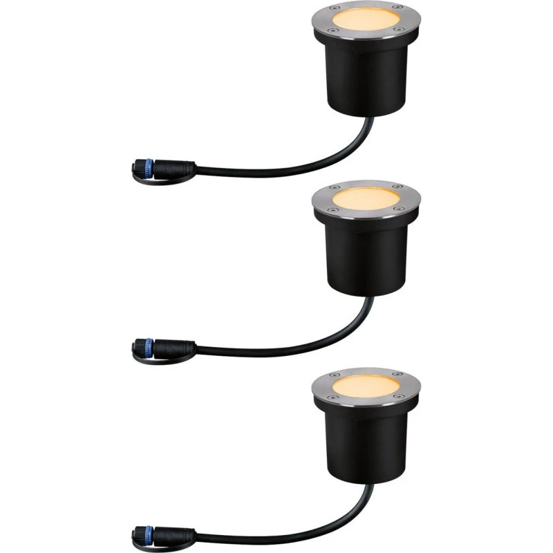 Paulmann Plug & Shine inbouwlamp set - 3 stuks - 4.5W - Antraciet