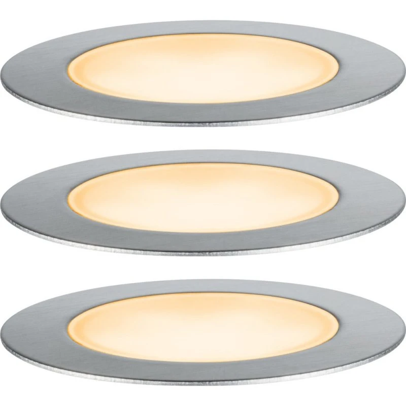 Paulmann Plug & Shine LED Bodemspot Set - 3 stuks - 2W - Zilver