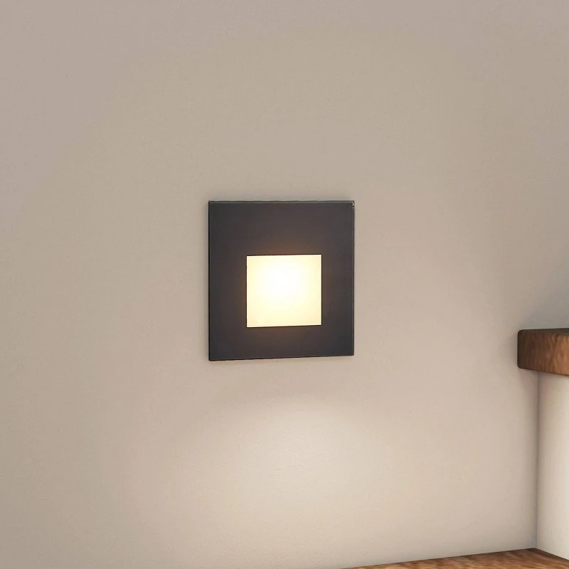 Arcchio Vexi LED Inbouw Wandlamp - Zwart - CCT Dimbaar - 7,8 cm
