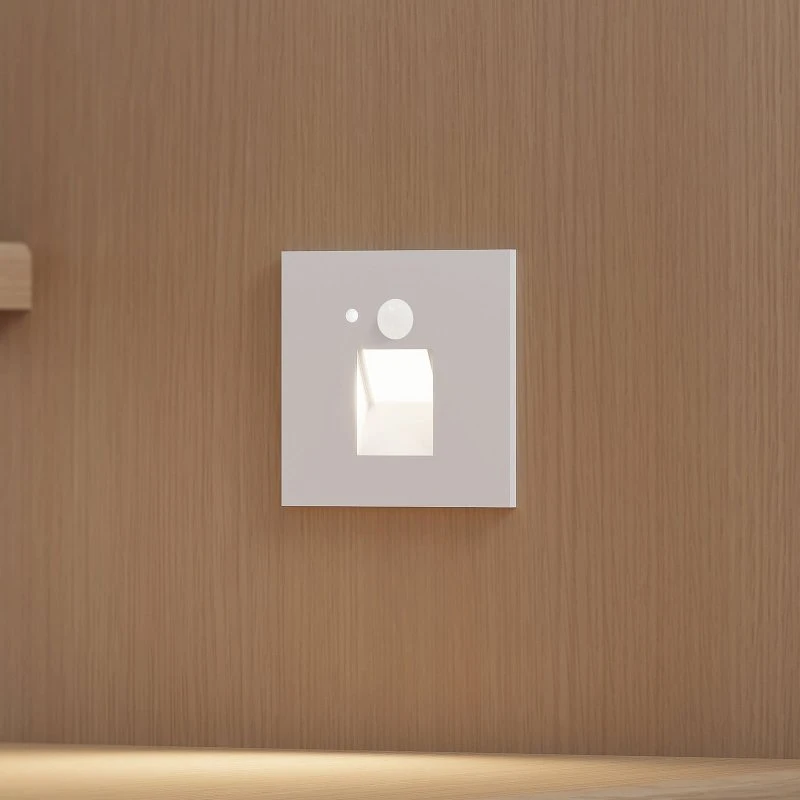 Arcchio Neru LED Inbouw Wandlamp met Sensor, 7 cm, Wit