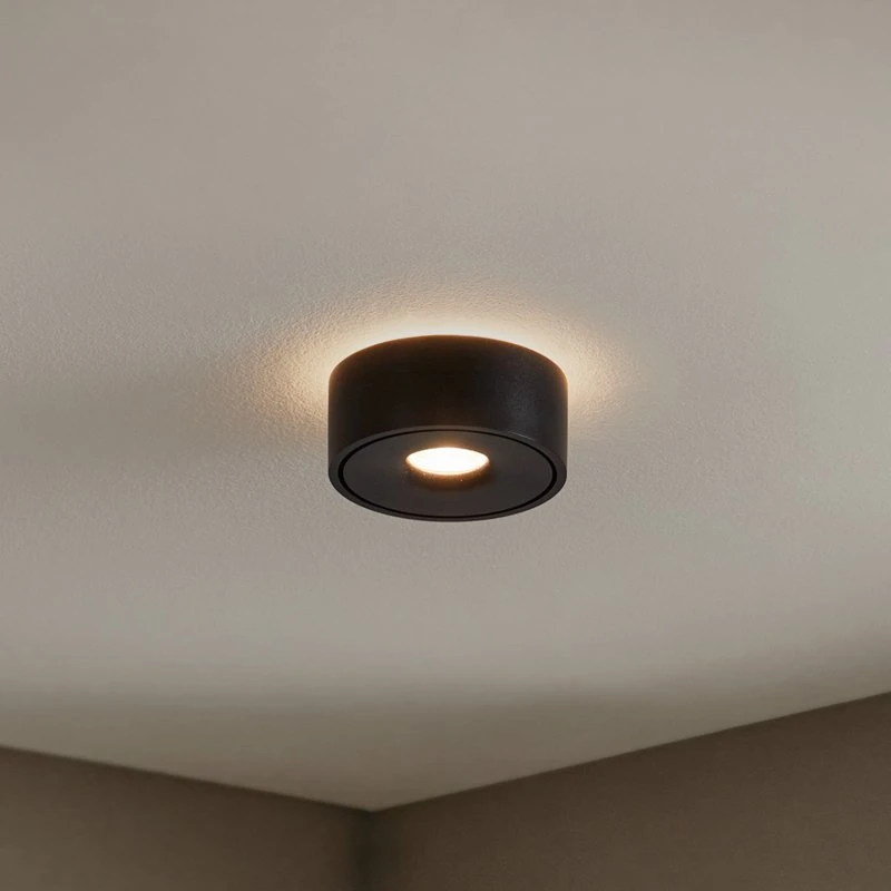 Arcchio Rotari LED plafondlamp - Zwart - Up & Down - Ø 12 cm