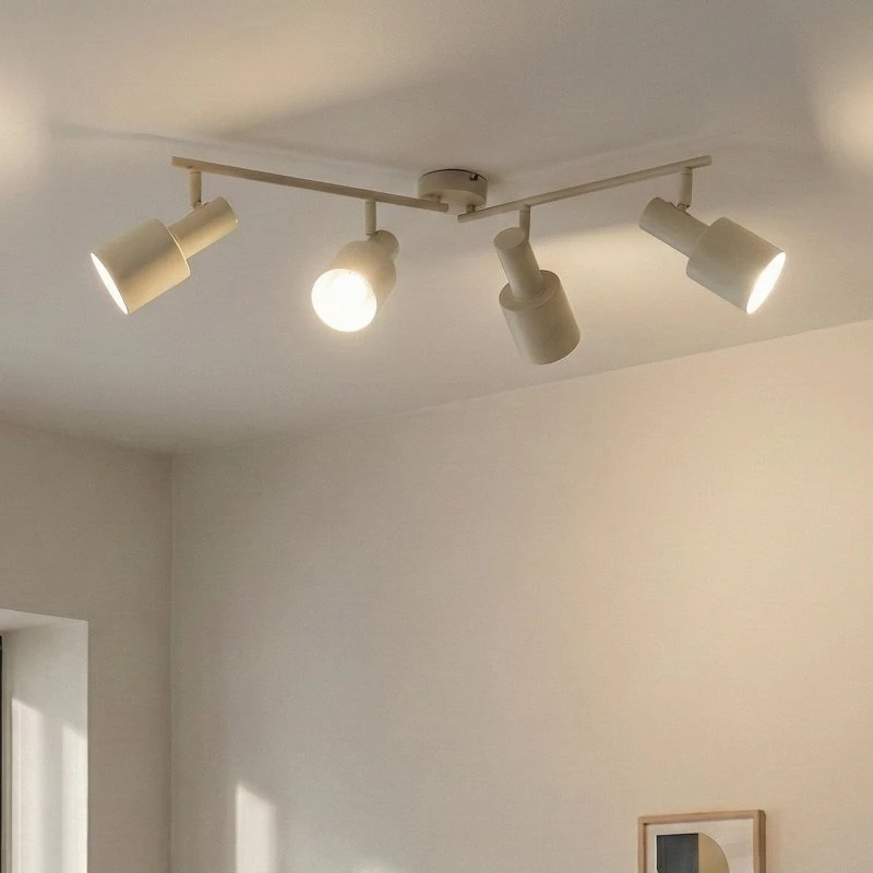 Lindby plafondspot Ovelia, beige, 80 cm, 4-lamps, E27