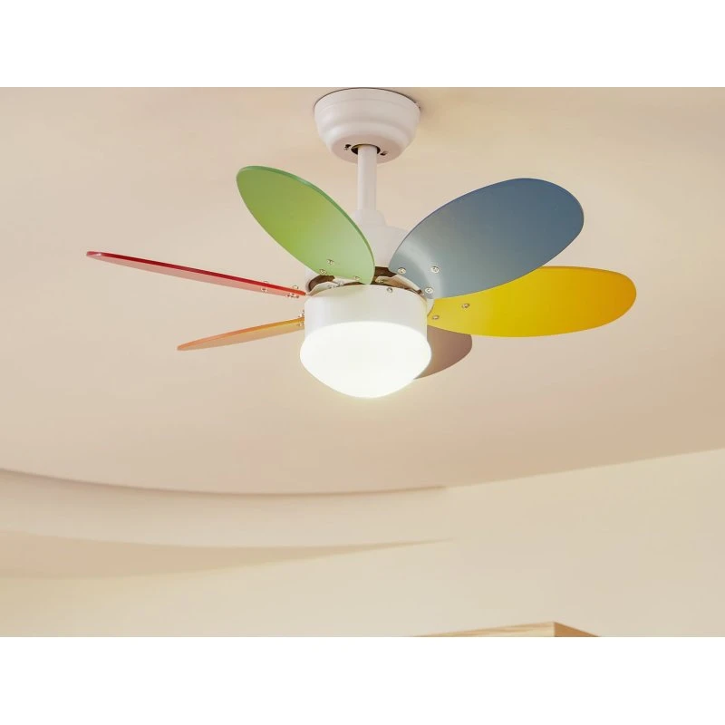 Lindby Litur Plafondventilator met Verlichting, Ø 77 cm, E27, Kleurrijk