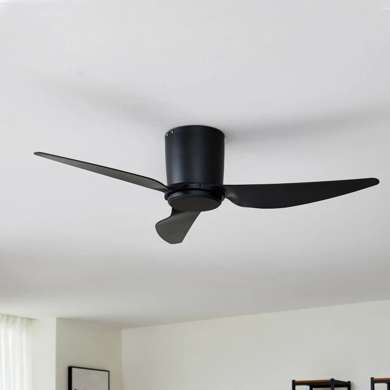 Lindby Aulo plafondventilator, zwart, Ø 123 cm, DC-motor