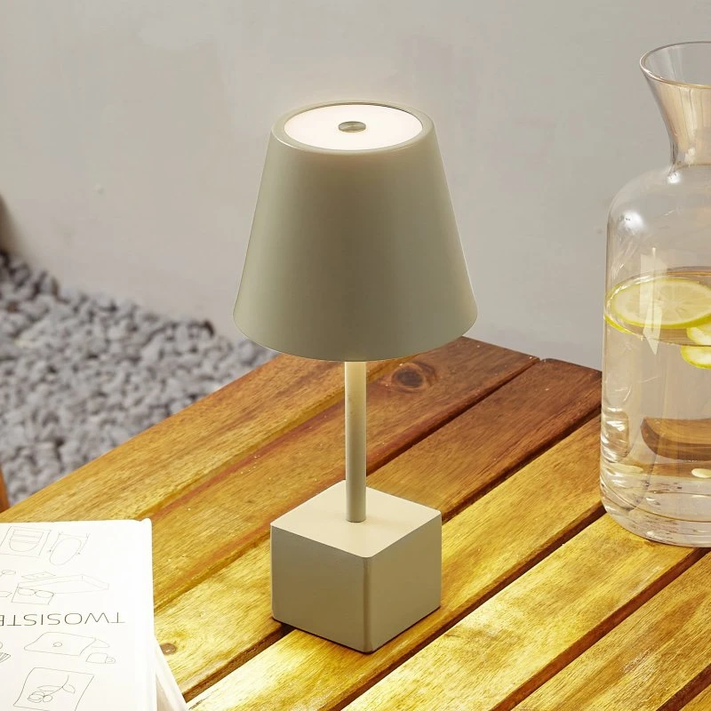 Lindby Janea CUBE LED tafellamp - Groen - Oplaadbaar & IP54