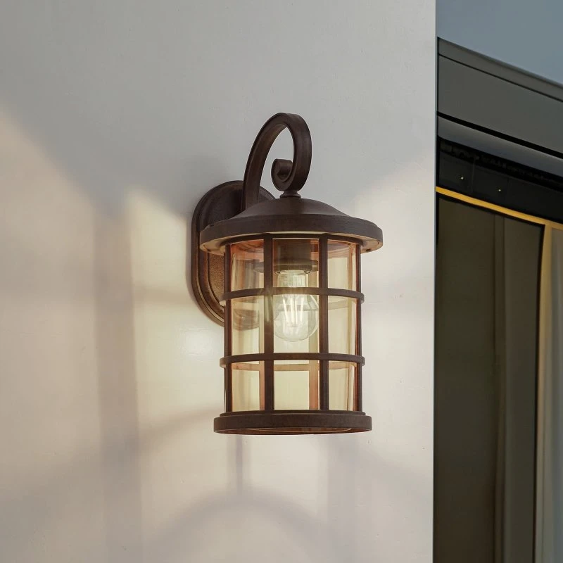 Lindby Ankea Buitenwandlamp - Roest/Amber - 37 cm