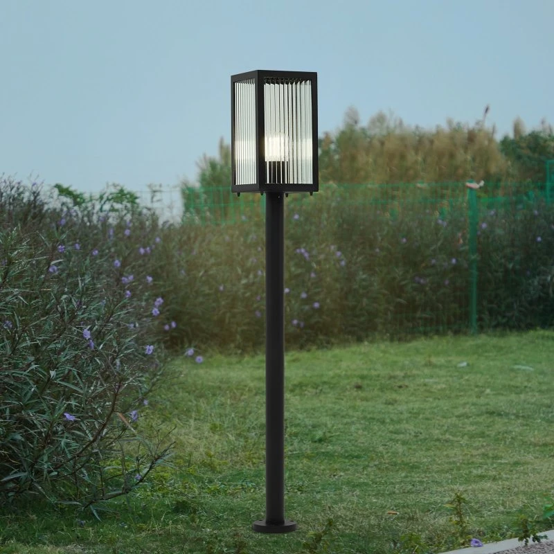 Lindby Tuinpadverlichting Bolgar, Zwart, Metaal & Glas, 15 cm
