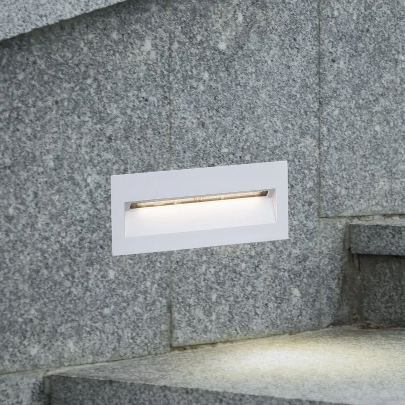 Lucande Loya LED Wand Inbouwlamp - 23x8 cm - Wit - IP54