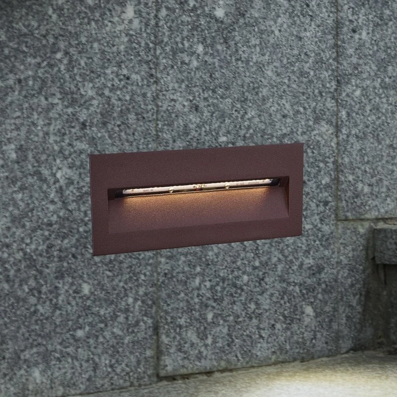 Lucande Loya LED Wandlamp Roest - 23x8 cm - IP54