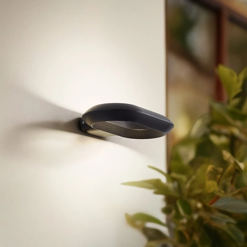 Lucande LOOP LED Buitenwandlamp - Zwart - IP44